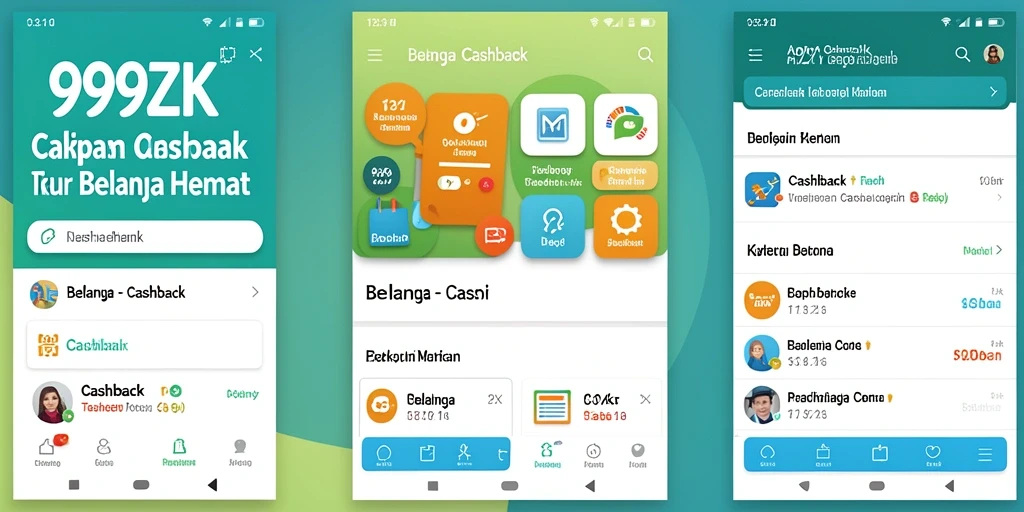 Antarmuka aplikasi 999ZK yang menampilkan fitur Cashback dengan jelas.