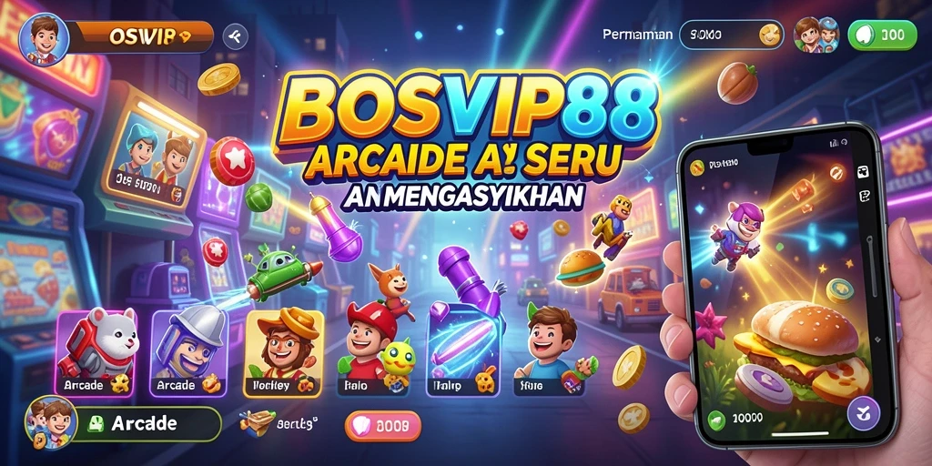 Screenshot antarmuka BOSVIP88 menampilkan karakter dan level yang menarik.