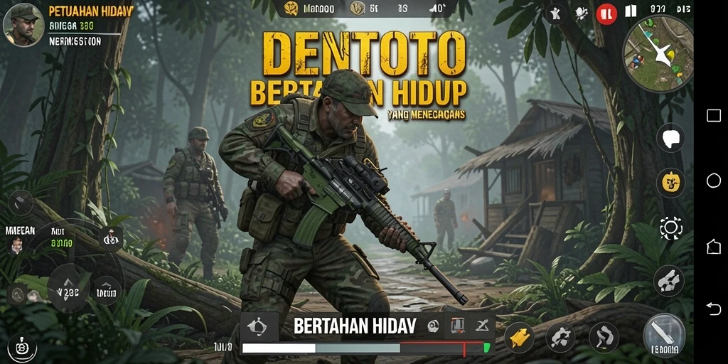 Antarmuka DENTOTO menampilkan pengalaman bertahan hidup yang realistis dan mendebarkan.