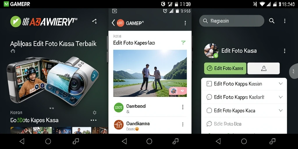 Tampilan antarmuka GAMERP saat mengedit foto dengan efek kertas kaca.