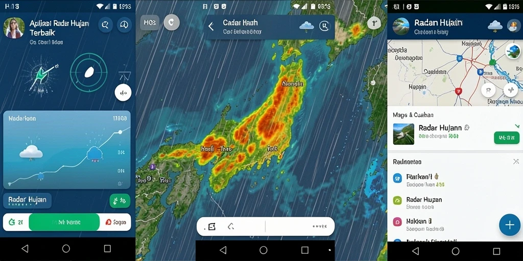 Antarmuka aplikasi H03 yang menampilkan radar hujan secara akurat.