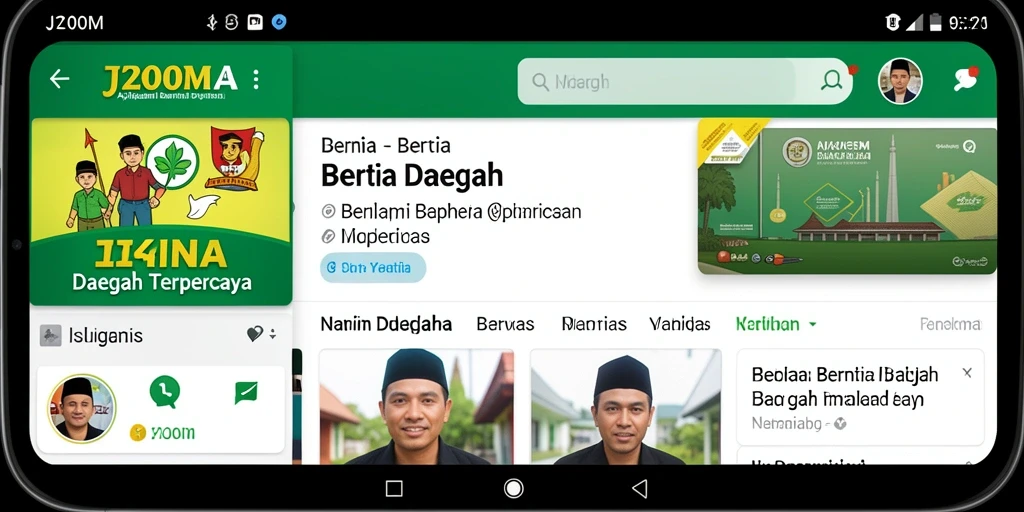 Tampilan utama J200M yang menampilkan berita daerah terkini.