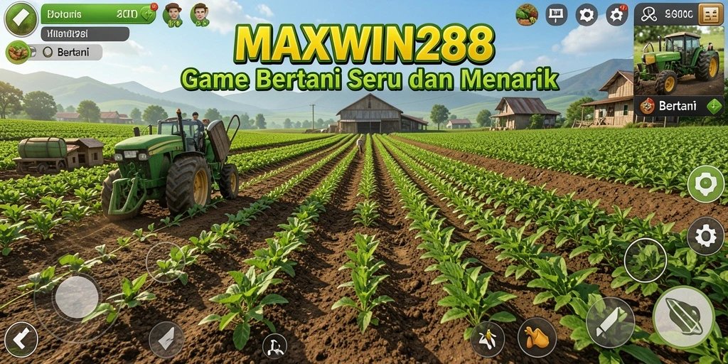 Tampilan antarmuka game bertani yang menarik dan interaktif.