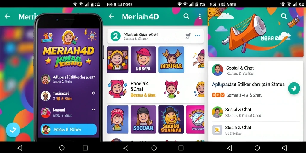 Tampilan antarmuka MERIAH4D dengan beragam stiker yang menarik.