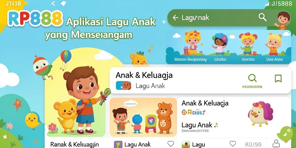 Tampilan antarmuka aplikasi RP888 yang ceria dan user-friendly.