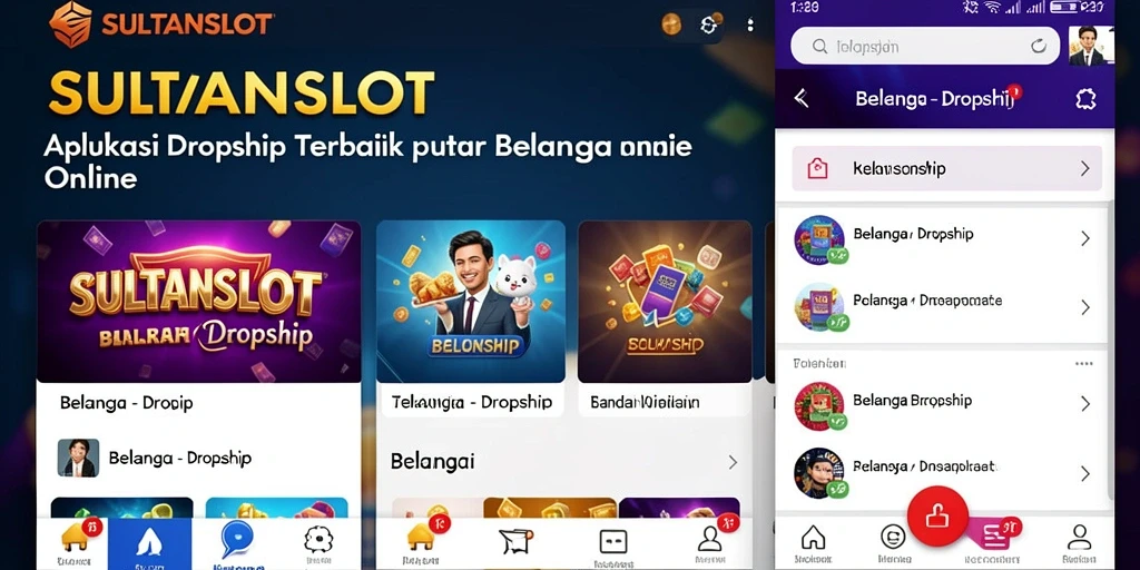 Tampilan antarmuka SULTANSLOT yang user-friendly untuk dropshipping.