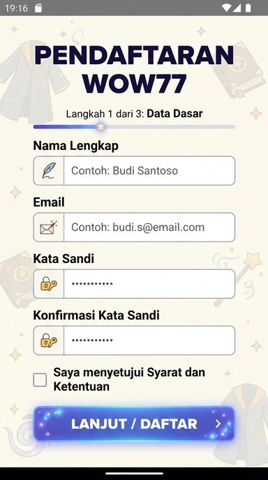 Cara Mudah Membuat Akun Baru wow77 di Android